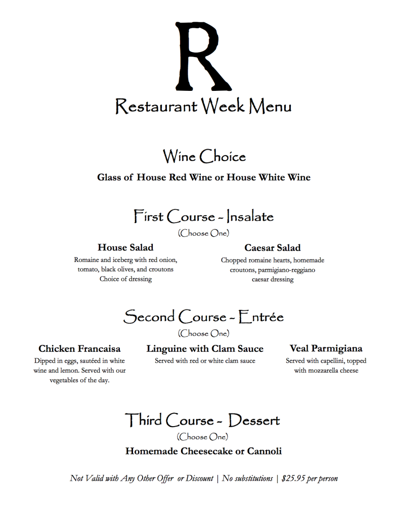 restaurant_week_menu_2014 Roko Italian Restaurant Wilmington, NC